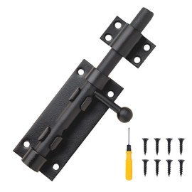 Barrel Bolt Latch, 6.3 in Slide Bolt Gate Latch with 8 Screws and 1 Screwdriver, Thickened 304 Stainless Steel Barrel Bolts with Padlock Hole for Door Windows Boxes Cabinets Fences