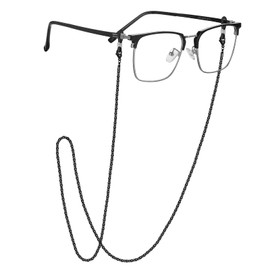 EPIRORA Glasses Chain for Women Men - Sunglasses Strap Face Mask Holder Lanyard Popcorn Chain Necklace, Anti-lost String for Glasses Retainer, Black