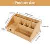 Desk Organizer, Modern Simple Bamboo Wooden Office Desktop Storage Organizer