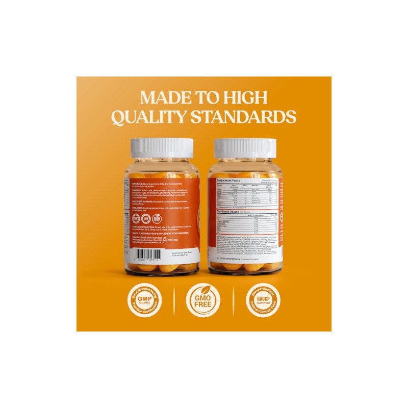 URENUS Multivitamin Gummies with Vitamins C, D3, B12, E &