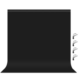PULUZ Blackout Backdrop for Professional Photography 6.6 ft x 6.6 ft (2 m x 2 m) Black Backdrop [Iron, Washable, Won't Fade] Made of High Density 75D Polyester Thick Blackout Curtain for Photography