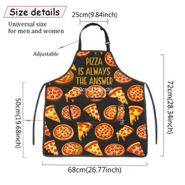 Pizza Cooking Apron Pizza Is Always The Answer Pizzeria Apron With Pocket Italian Pizza Lover Gift Pizza Chef Apron (Pizza Apron)
