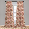 Ambesonne Retro Window Curtains, Sixties and Seventies Style Geometric Round