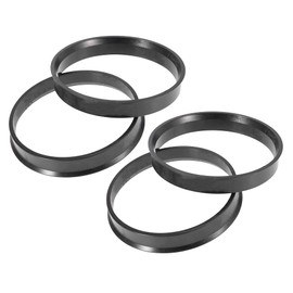 A ABSOPRO Hub Centred Rings 60.1 mm to 64.1 mm Plastic Black Pack of 4