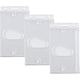 Pack of 25 Name Badges, ID Covers, EC Protective Case, Card Holder, ID Holder, Glaskar, Hard PVC Polycarbonate Portrait Format