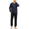 Bresdk Men's Long Winter Cotton Sleepwear Men's Gift, Blue print
