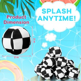 24 Pack Race Car Party Favors 2 Inch Checkered Water Ball for Kids Reusable Beach Ball Pool Party Favors for Racing Car Decorations
