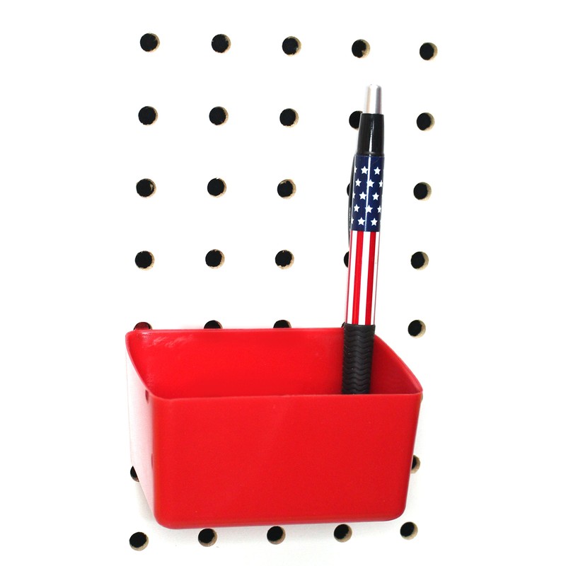 Small Plastic Red Pegboard Storage/Part Bins (10)