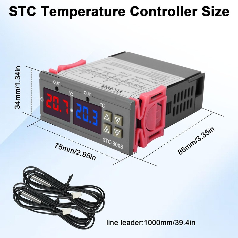 Adjustable Temperature Controller Switch, Binghe STC-3008 110-220V Digital Thermostat with