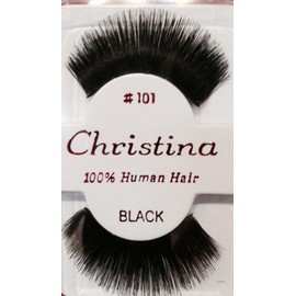 CRISTINA CHRISTINA FALSE EYELASHES #101_100% HUMAN HAIR ( 1 PAIR BLACK)