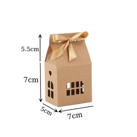 HAN SHENG 30 Pcs Bowknot Kraft Paper House Shaped Gift Boxes Candy Boxes Wedding Favor Boxes Candy Storage Boxes Packing Boxes Decoration for Party Ornament Container