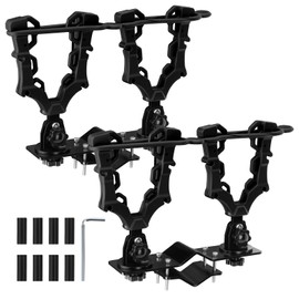 Upgraded Double ATV / UTV Gun Rack, Hunting Tool Holder Mount Compatible with UTV / ATV / Golf Cart / Bicycle, Holding Gun Bow Hunting Tool Shovel Hoe Sickle