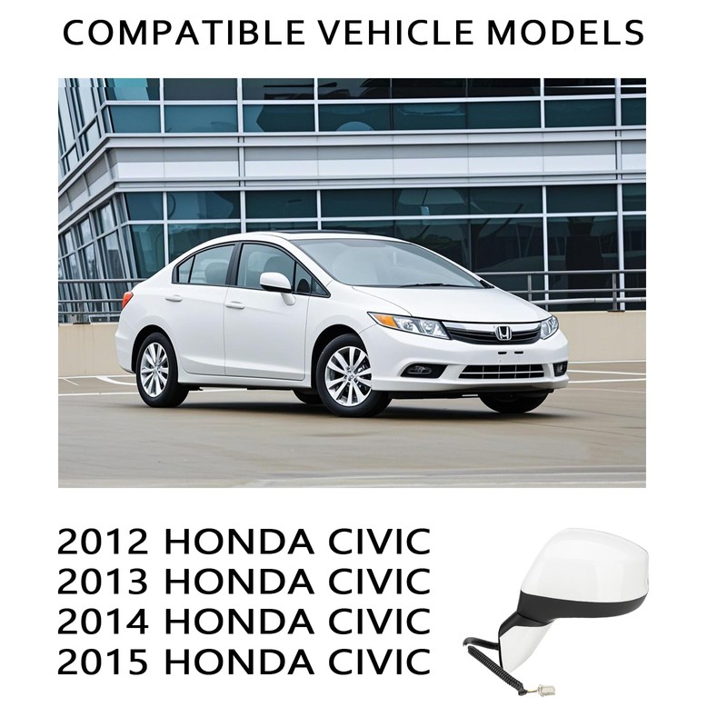 Passenger Side Right Mirror for 2012-2015 Honda Civic | Power