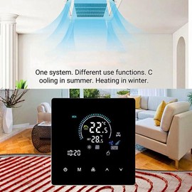 Pomya Smart Thermostat, Programmable Digital Thermostat with Child Lock, Touch Key, 5 to 60℃ Adjustable, Suitable for Home, Offices