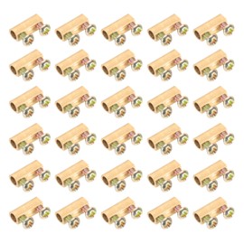 PATIKIL 12.3x4.5x5.5mm Wire Connectors Nut Terminal, 30 Pcs 10 A Brass Splicing Quick Wiring Connection Terminal Circuit Connector Nut Kit with Screws, Brass Tone