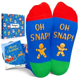 HAPPYPOP Christmas Gifts for Kids Gingerbread Gifts - Gingerbread Socks for Boys Girls 10-12 Years Cookies Gifts With Greeting Card