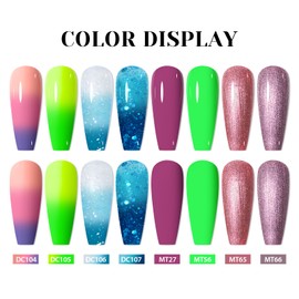 MTSSII Gel Nail Polish Set, 12 Bottle/Box Gel Polish, Thermal Nail Gel Kit, Soak Off UV LED Gel Nail Art Manicure Varnishes