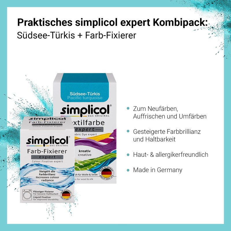 Simplicol Expert Textile Paint + Colour Fixer Combo Pack