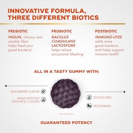 Align Probiotic, 3-in-1 Biotic Gummies, Prebiotic + Probiotic + Postbiotic, #1 Doctor Recommended Probiotic Brand‡, Helps Relieve Occasional Bloating*