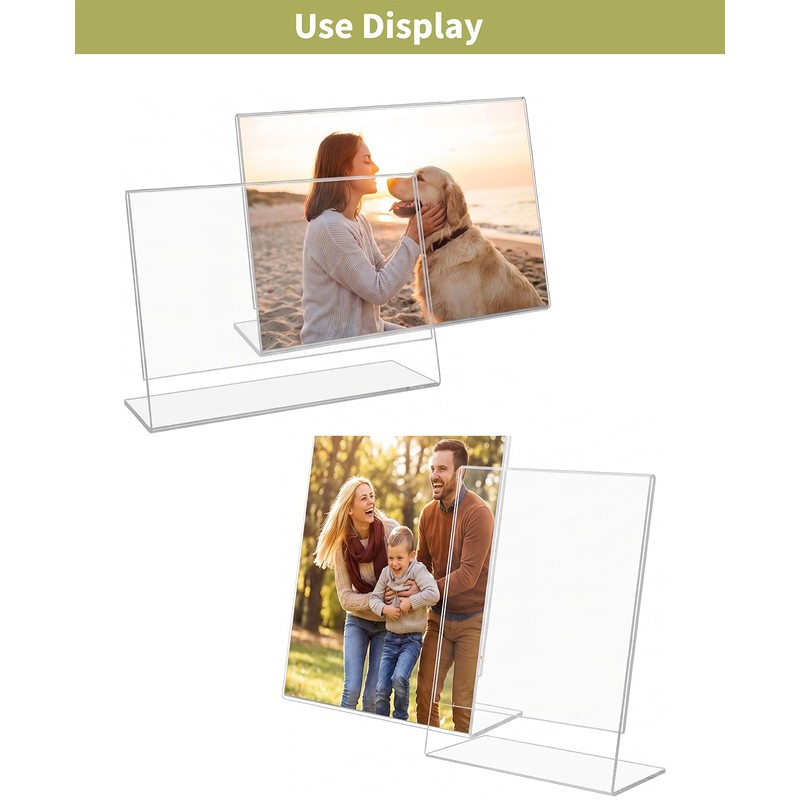 Waaqkid 12 Pack 4x6 / 6x4 Clear Acrylic Photo Frames,