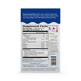 Hydration Electrolyte Powder Packets Blend Magnesium Calcium Sodium Potassium | Coconut Water + Vitamin C & B12 | Sugar-Free, Vegan, Non-GMO, Energy & Immune Support, 18 Servings Blue Raspberry Flavor