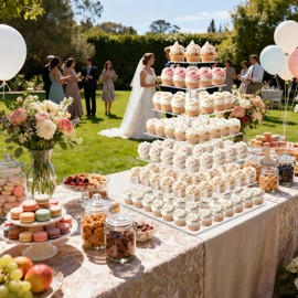 weddingwish Cupcake Stand, 7 Tier Square Cupcake Stand for 160 Cupcakes, Acrylic Cupcake Tower Stand, Large Cupcake Display Stands, Tiered Cupcake Holder Stand for Birthday, Party, Baby Shower