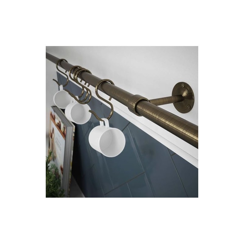 Forgeworks Stainless Steel Utensil Rail Kit, 100cm, Antique Brass