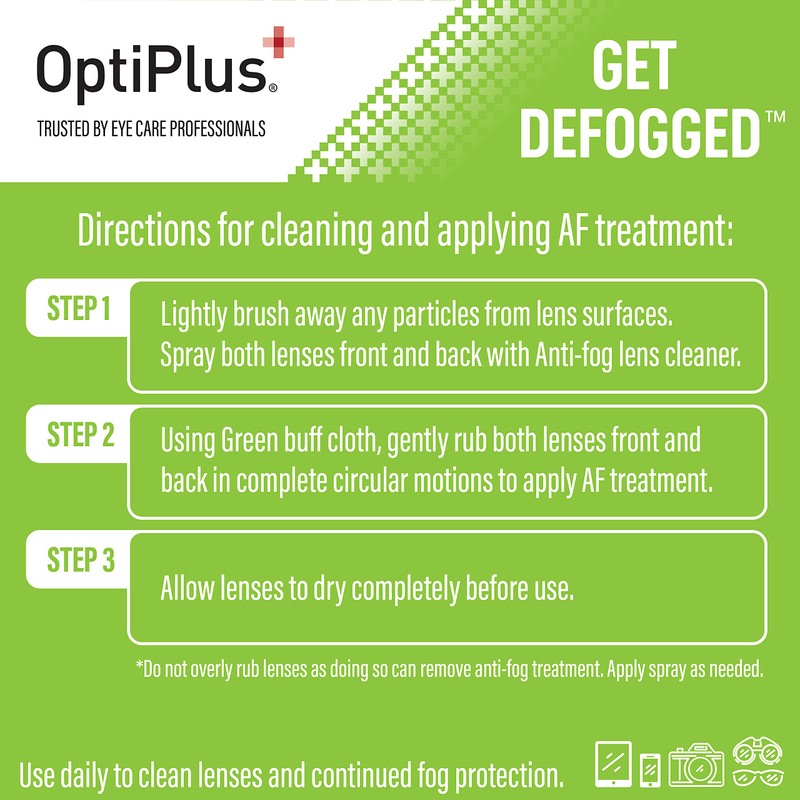OptiPlus Anti-Fog Lens Cleaning Spray Kit l Cleaning Spray and