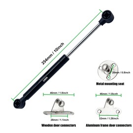 JinBoCheng 2PCS 100n/22lb Gas Struts,10 Inch Gas Spring Hinge,Gas Strut Lift Support,Toy Box/Storage Box Spring Struts,Soft Close Hinges,Furniture Cabinet Door Lid Stay