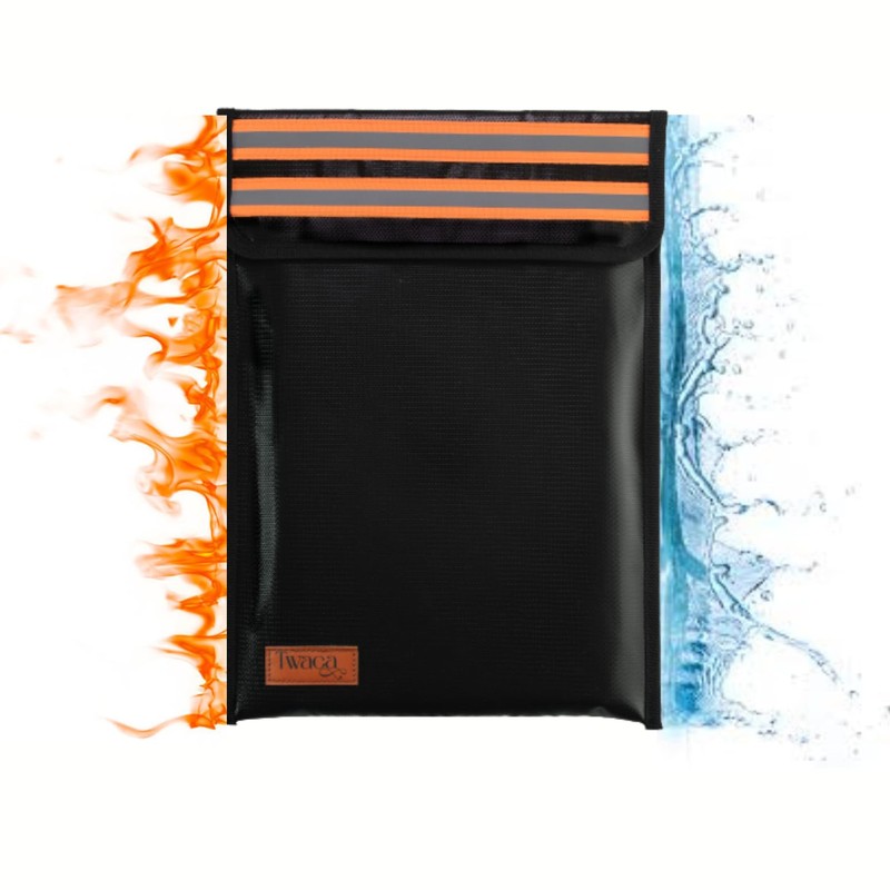 [100% Aussie Owned] Fireproof Document Bag, 2 Pockets with Night