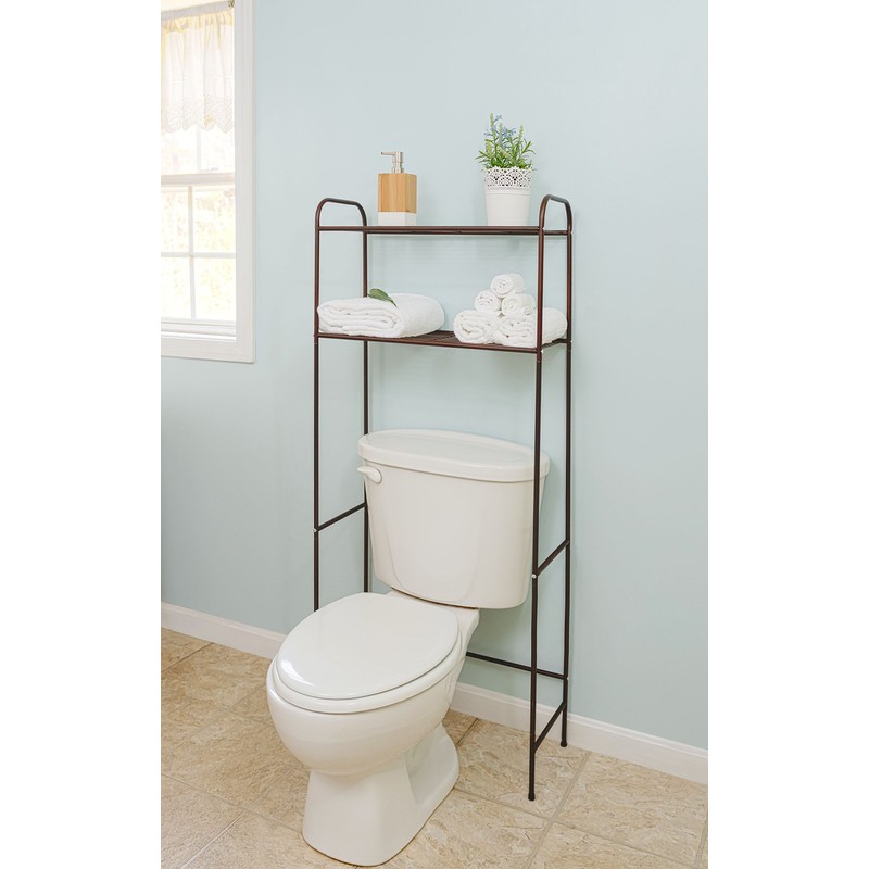 Home Basics 2 Tier Over The Toilet Bathroom Space Saver,