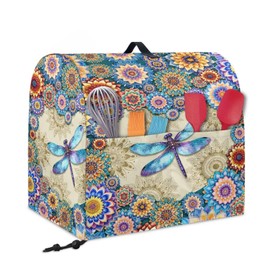Dragonfly Boho Flower Mixer Covers Washable Stand Mixer Dust Cover Fit Kitchen Aid Mixer 4.5-8 Quart Home Kitchen Small Appliance Protector Colorful