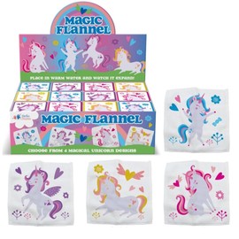 Hello Chums Wash Cloth - Unicorn Magic Flannel, Face Cloths Flannels Cotton - Fun Designs for Children, Baby, Kids - 4 Unique Designs (1 Supplied At Random)