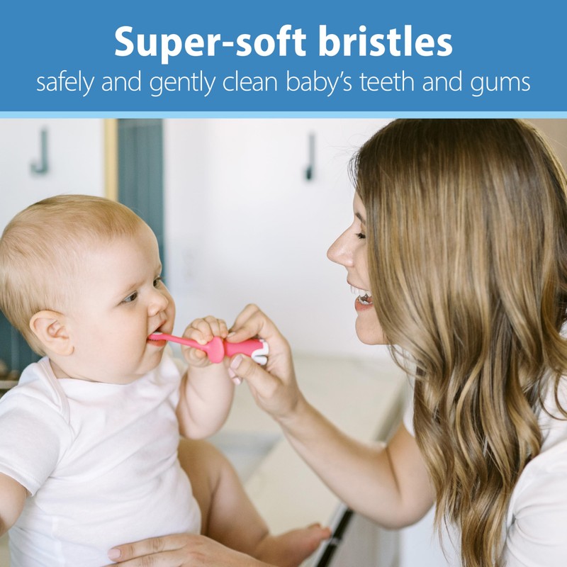 Dr. Brown's Infant-to-Toddler Toothbrush, Elephant, Pink, 0-3 Years