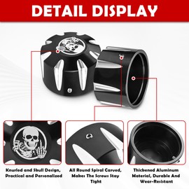 BAKAFOH Motorcycle Skull Rear Axle Nut Covers Fit for Can Am Spyder F3 RT ST RS GS 2008-2024 Accessories CNC Aluminum Wheel Axle Cap Black