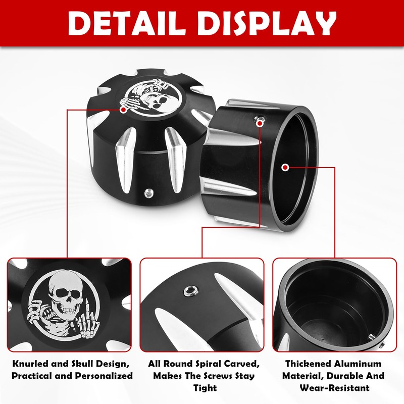 BAKAFOH Motorcycle Skull Rear Axle Nut Covers Fit for Can
