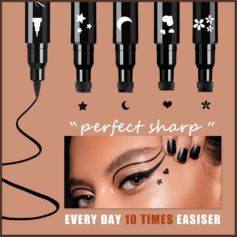 Dsaren Eyeliner Waterproof Black Liquid Eyeliner Stamp Tattoo Smudge-Resistant Durable