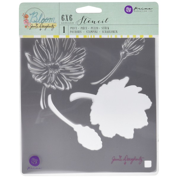 Prima Marketing Anenome Jamie Dougherty Bloom Stencil, 6 x 6"