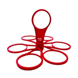 KLINNA Foldable Drink Holder for 6 Cups with Handle - Robust Drink Carrier Compact Reusable - Ideal for Festival Camping Sports Events Home (Red)