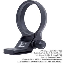 iShoot Metal Lens Collar Tripod Mount Ring Compatible with Tamron 18-300mm f/3.5-6.3 Di III-A VC VXD B061 X/E Mount, Lens Support Holder Bracket Bottom is Arca-Swiss Fit Quick Release Plate Dovetail