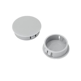 Qrity Pack of 20 Plastic Cover Plugs, 17 mm Hole Plugs, Pipe Cover, Plugs, Grey, for Furniture Drilling