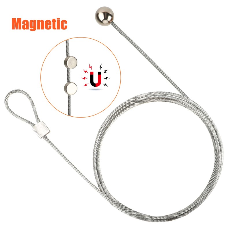 OOTSR 2Pcs Photo Hanging Wire and 24Pcs Mini Magnets, 1.5m(4.9ft)