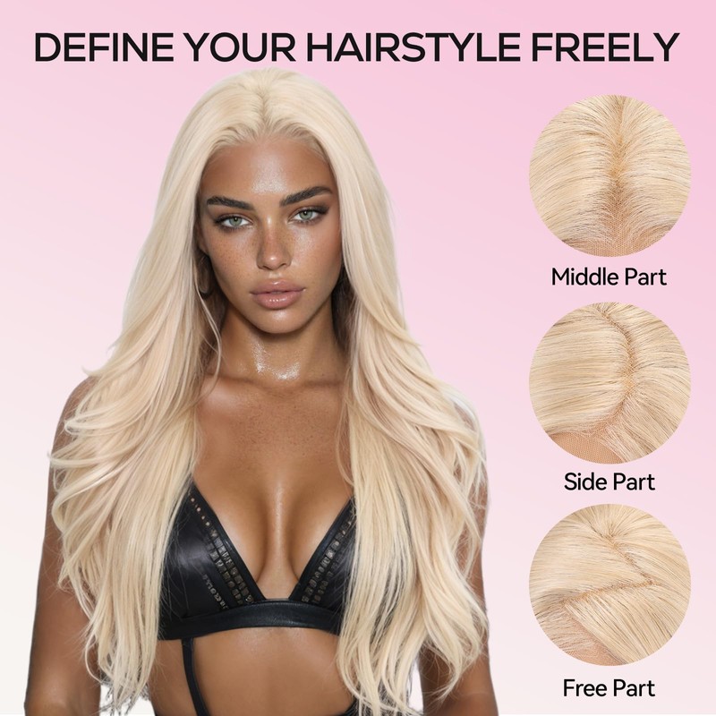 topshe Blonde 13x4 HD Lace Front Wig, 26 Inch Body