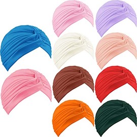 Stretchy Turban Cap Head Cover Chemo Head Wraps Bennie Twisted India's Hat for Women Girl (Multiple Colors)