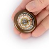 NKlaus Thin Compass Made of Antique Brass 4.5 mm Pocket