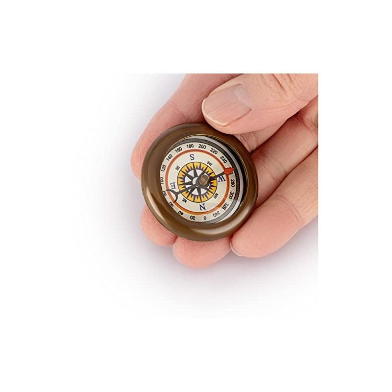 NKlaus Thin Compass Made of Antique Brass 4.5 mm Pocket