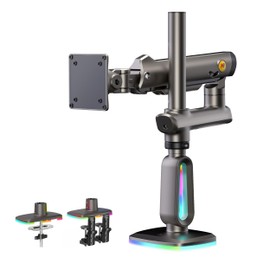 NB ERGONOMIC RGB Gaming Monitor-Arm for Flat/Ultrawide/Curved Monitors 32 to 60 inch, Heavy Duty Stand Load up to 20 kg, VESA 75/100 mm Monitor-Mount F7-G