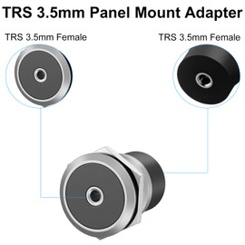 Poyiccot 3.5mm TRS Panel Mount Stereo Audio Adapter, 3.5mm 1/8 inch TRS Female to Female Screw Panel Mount Headphone Adapter for Extension Smartphones Laptop Audio Port, 2pcs