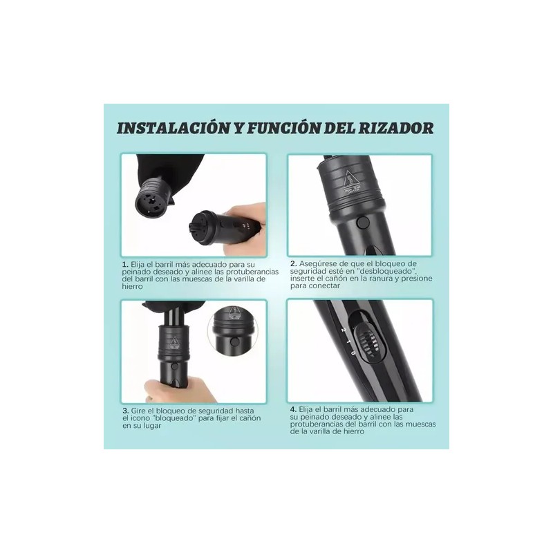 Ferros Rizadora Para Cabello Profesional De Cerámica 4 En 1