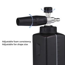 Foam Cannon for Pressure Washer, 1 Liter Adjustable Snow Foam Lance for Car Wash, Wide Mouth Heavy Duty Thick Foam Blaster, Soap Cannon with Quick Connector for Car, Boat & Home